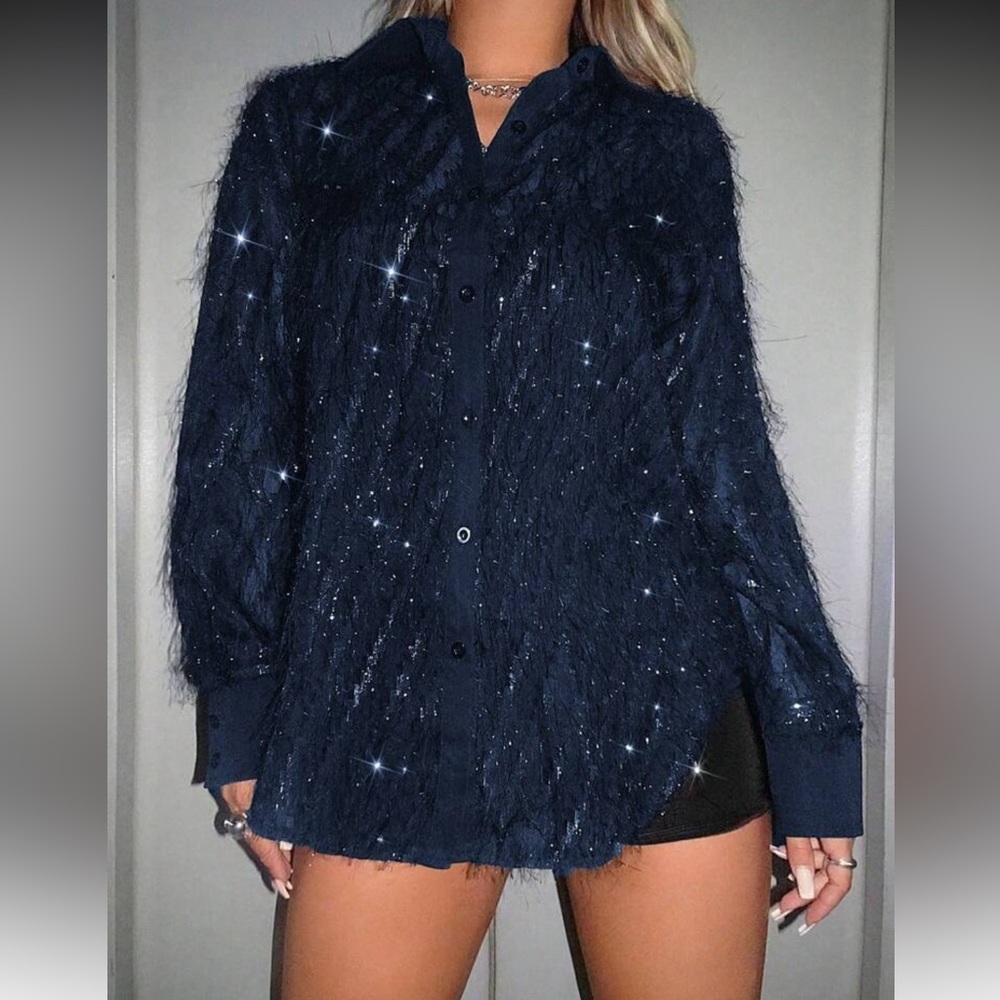 SHEIN Midnight Shimmer Blouse